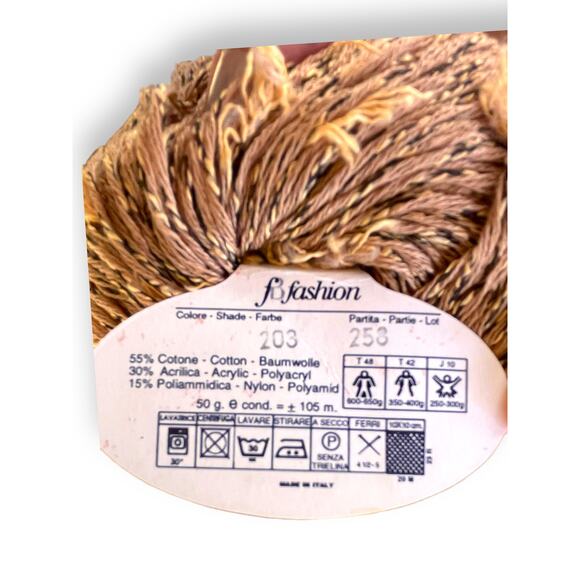 3 Skeins Bertagna Filati FASHION DENIM Yarn | 203 Golden Brown - Picture 9 of 9